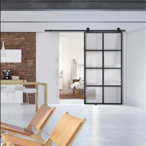 Kitchen Cabinet Restaurant Pocket Sliding Door Corrugated Steel Frame