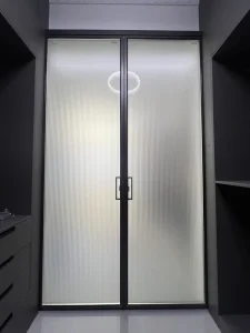 Kitchen Sliding Door with Hidden Floor Track, Aluminum Alloy, Tempered Glass, Top-Hung, for Balcony or Living Room