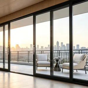 Kitchen Sliding Doors for Houses Clear Glass Aluminum Frame for Open Kitchen