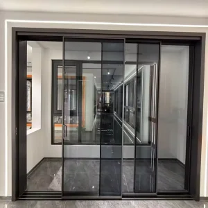 Kitchen Triple-Action Ultra-Narrow Sliding Door with Moisture-Proof and Oil-Resistant Design