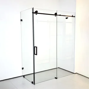 L Shape Frameless Sliding Shower Door Tempered Glass Bathroom Shower Enclosure Custom