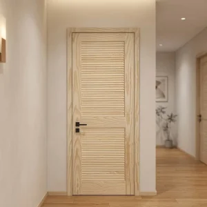 L02 Factory Direct Modern Composite Louvre Door with Wood Grain Design for Hotel Interiors