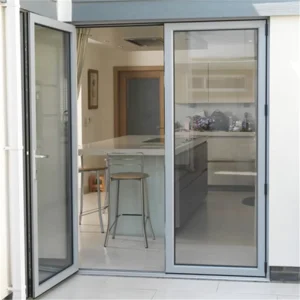 LOW E Glass Aluminum Swing Door with 2 Glass Panels
