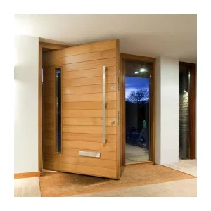 Lacquer-Finished Oak Solid Wood Pivot Entrance Door