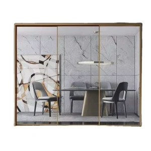 Large Aluminum Double-Glass Sliding Patio Door for Kitchen Use