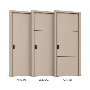 Large Frameless Solid Wood Interior Door with Nordic Lock and Handle, ENF E0 CE Custom Size
