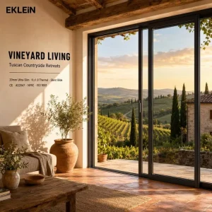 Large Panel Manual Sliding Patio Door with 52mm Glass and High Wind Load Resistance
