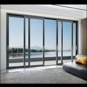Large Residential Soundproof Heat-Insulating Waterproof Broken-Bridge Aluminum Glass Sliding Door for Courtyard