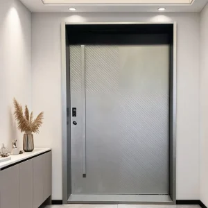 Large Size Steel Front Door Modern Pivot Design Anti-Theft Finished Exterior Entry Door