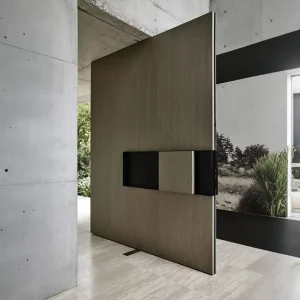 Large Solid Wood Armored Security Pivot Front Door for Residential Villa