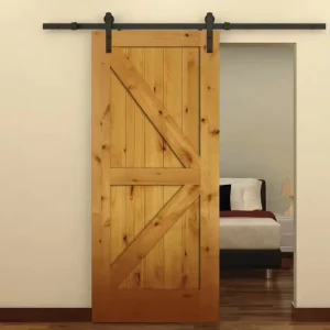 Latest Design Framed Wood Sliding Barn Door for Living Room Interior Door