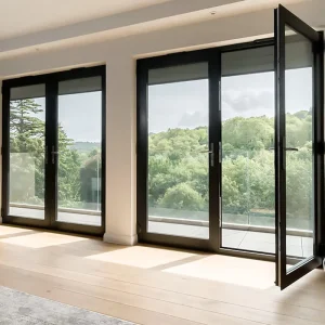 Lightweight Aluminum Swing Door with Manual Operation, Soundproofing, and Double-Glazed Glass