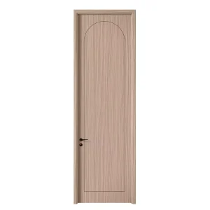 Lightweight Brown Solid Wood Swing Interior Door Custom Size Bathroom House Apartment