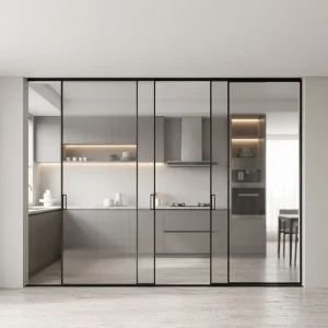Lightweight Wear-Resistant Alloy-Framed Aluminum Sliding Door for Household Use