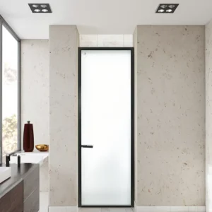 Long Frosted Tempered Glass Swing Door for Shower and Toilet