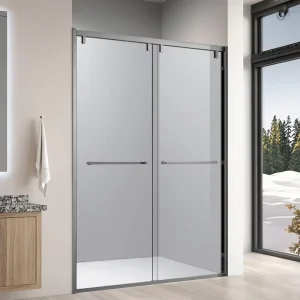 Low Price Modern Stainless Steel Tempered Glass Shower Door with Double Sliding Easy Install 8mm Thick Durable for Hotel Use