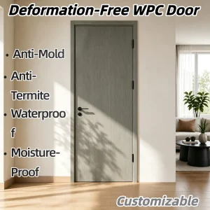 Low VOC WPC Interior Door Waterproof Anti-Termite Door for Thailand Government Social Housing