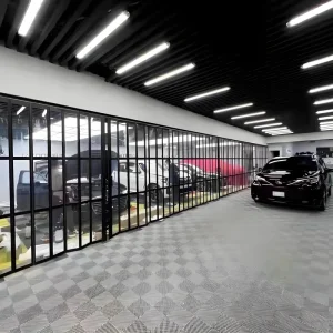 Luxe Invisible Exterior Narrow Frame Patio Hidden Slide Doors PVC Aluminum Sliding Door Garage Bi Fold Doors