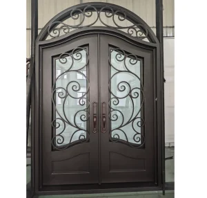 Luxury Customized Villa Steel Wrought Iron Foldable Security Doors with Finished Contemporary Design