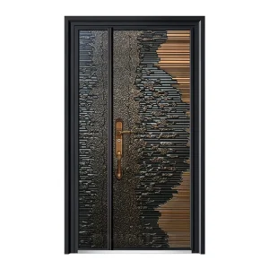 Luxury Embossed Cast Aluminum Plate Door with Custom Patterns for Modern Villa Entrance