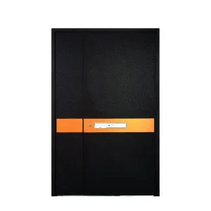 Luxury Modern Iron Entry Door with Steel and Wood for Villa Main Entrance