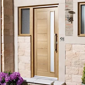 Luxury Solid Wood and Steel Security Door for Main Entrance