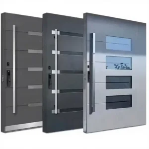 Luxury Villa Entrance Security Doors Aluminium Mental Front Exterior Doors Modern Stainless Steel Pivot Entry Doors Residential
