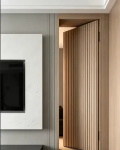 MDF Frameless Flush Interior Door with Concealed Pivot Hinge and Sound Insulation