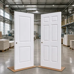 MDF Hollow Core 30×80 in 6-Panel White Primed Modern Interior Slab Door for Bedroom, Living Room, Villa, or Apartment