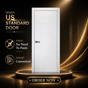 MDF PVC Membrane-Coated Indoor Wooden Single Door for Apartments