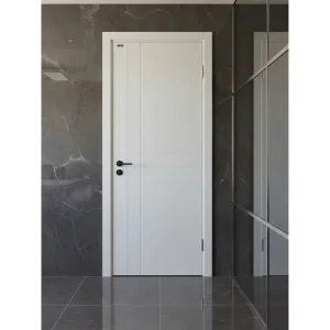 MDF White Flat Interior Door, Sound Insulation, Manual Opening, Bedroom Hospital Hotel