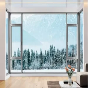 MINIMALISM SERIES Ultra Narrow Double Glass Aluminum Alloy Profile CE Certified Slimline Tall Swing Door Window Bathroom Bedroom