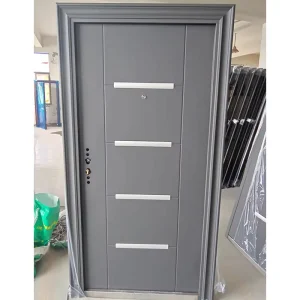 Main Entrance Single Door Africa Design Galvanized Aluminum Strip Steel Safety Door