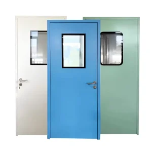 Manual Swing Single Leaf Antibacterial Cleanroom Door for Lab and Hospital