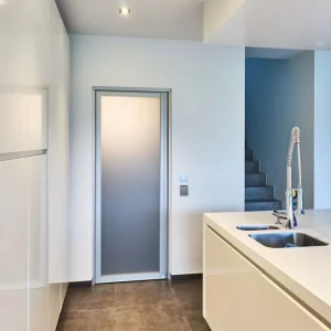 Manufacturer Customized Aluminum Alloy Swing Door with Tempered Glass for Bathroom Single and Double Wrapping Sleeves