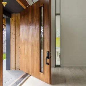 Manufacturer Direct Heavy Duty Customized Modern Farmhouse Sliding Solid Wood Exterior Door for School Entry