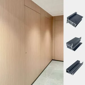 Manufacturer Interior 18mm System Aluminum Frame Wooden Swing Door with Glass