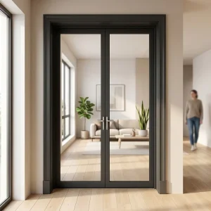 Manufacturer NFRC Certified Double-Glazing Aluminum French Double Entry Door