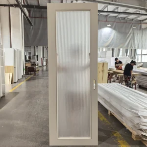 Manufacturer Pre-Hung 1-Lite Wood MDF Painted Interior Glass Door for Hotel Bathroom