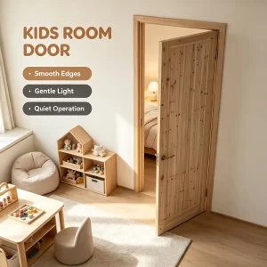 Manufacturer Solid Fir Solid Wood Interior Door Custom Size Timber Door