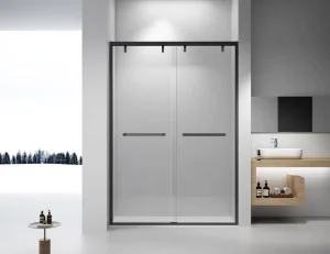 Matte Black Framed SS304 Double Sliding Shower Doors
