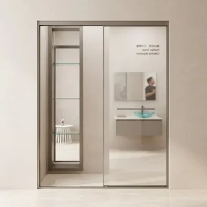 Matte Gun Black 304 Stainless Steel Double Sliding Glass Door, Full Frame, Soft Closing, Waterproof, Kitchen Bathroom
