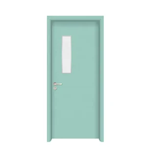 Medical Cleanroom Door With Safety Glass Window Durable HPL Frame Flush Surface