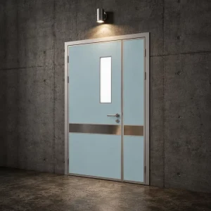 Medical Powder Coated Steel Swing Door Single/Double/Unequal Leaf Hospital Ward Anti-Collision Medical Door