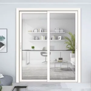 Medium-Narrow 3.5 Square Meter Tempered Glass Sliding Doors for Balconies and Kitchens Titanium-Magnesium Alloy Bathroom Doors