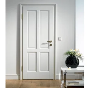Melamine Laminated Natural Veneered HDF MDF UV Molded Wooden Door with MDF Wood Frame for Interior and Exterior Use