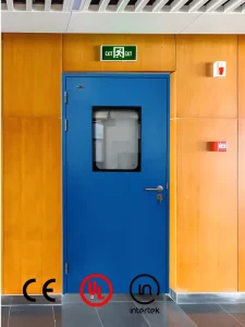 Metal Fire Rated Gate Door, Modern Steel Fireproof Door with Finished Surface for Exterior Workshops and Warehouses