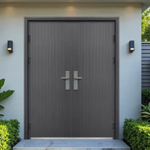 Metal Security Door for House, Supermarket, and Villa Use with Reinforced Cast Aluminum Structure