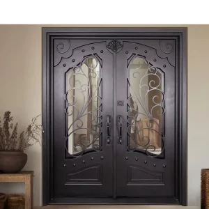 Metal Wrought Iron Security Front Door for Home
