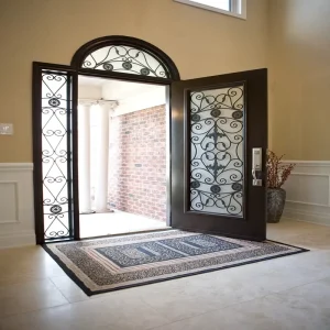 Mexican Single Wrought Iron Front Entry Door with Waterproof Finished Surface